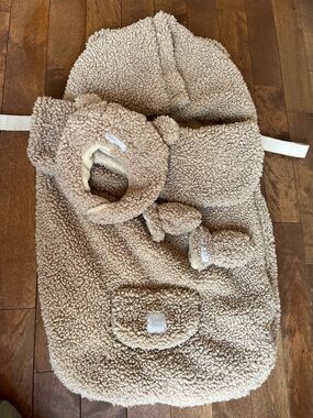 7AM Enfant Cozy Teddy Infant Footmuff & Accessories - Beige